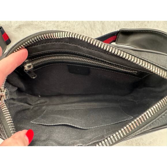 Gucci GG Supreme Canvas Belt Bag with Web Strap – Black - Picture 6 of 7